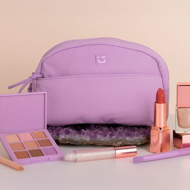 Cosmetiquera con Cierre Enfrente Serie Miniso Lila