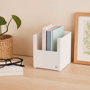 Caja de Almacenamiento Apilable Cuadrada Serie Miniso Beige