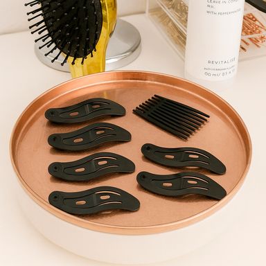 Set de Hebillas  para el Cabello Miniso Negro 8 Piezas