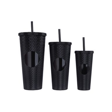 Juego de Vasos con Pitillo 3 Piezas Serie Miniso Negro