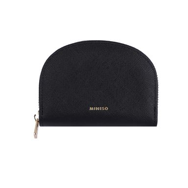 Monedero Semicirculo Liso Serie Miniso Negro