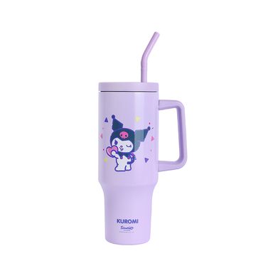 Vaso de Doble Pared con Pitillo 1200Ml Kuromi Serie Sanrio