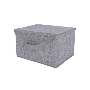 Caja de Almacenamiento de Lino con Tapa Serie Miniso Gris