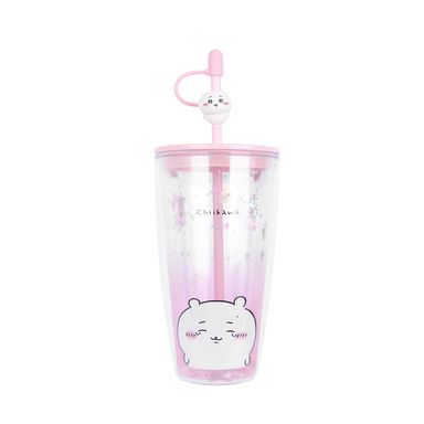 Vaso con Doble Pared y Pitilo 700 Ml Serie Chiikawa Rosa