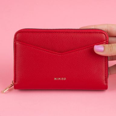 Billetera para Mujer Mediana Diseno de Sobre Serie Miniso Rojo