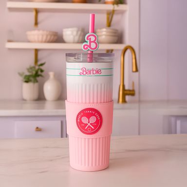 Vaso de Doble Pared con Pitillo 500 Ml Serie Barbie