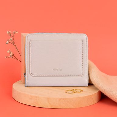 Monedero Bi Fold Serie Miniso Beige