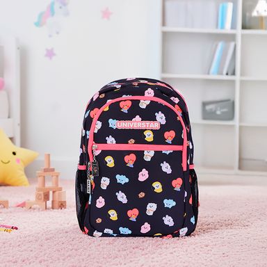 Maleta Estampada Serie Bt21 Baby Rosa Negro