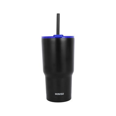 Vaso de Doble Pared 580 Ml con Pitillo Serie Solid Negro