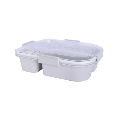Contenedor de Alimentos de 4 Compartimentos 1150 Ml Serie Graceful Gris