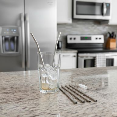 Set de Pitillos 7 Piezas Serie Black & White Forro Blanco