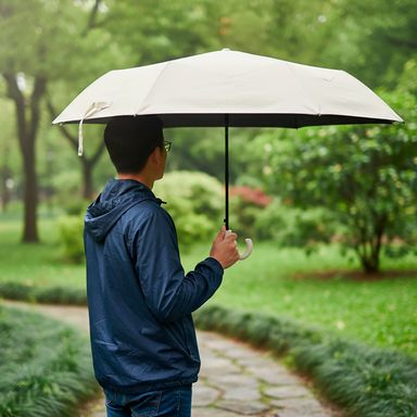 Sombrillas de 3 Pliegues Serie Black & White Blanco