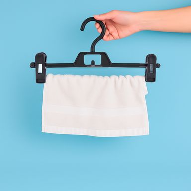 Gancho para Ropa con Pinzas Serie Black & White Negro