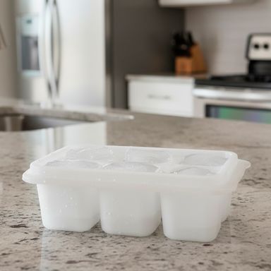 Molde para Hielo de 6 Compartimentos con Tapa 3 Unidades Serie Black & White Blanca