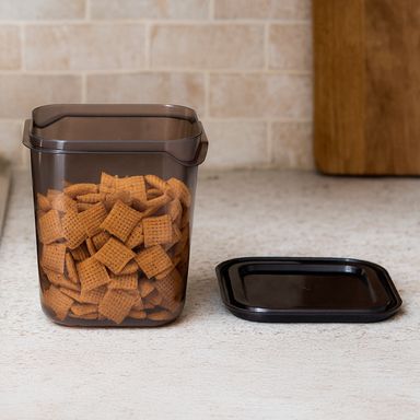 Contenedor de Alimentos 1100 Ml Cuadrada Alta 4 Piezas Serie Black & White Negro