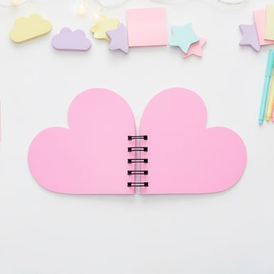 Libreta Agollada con Forma de Corazon Serie Black & White Rosa