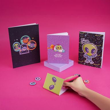 Set de Cuadernos Aliens Serie Vania Bachur 2 Unidades