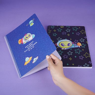 Cuaderno Argollado Alien Serie Vania Bachur Negro