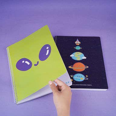 Cuaderno Argollado Alien Serie Vania Bachur Azul Marino