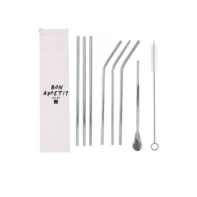 Set de Pitillos 7 Piezas Serie Black & White Forro Blanco