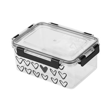 Contenedor de Alimentos 1400 Ml Serie Black And White Transparente con Negro