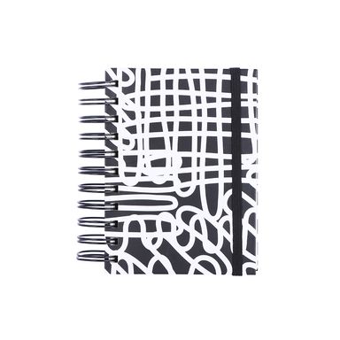 Cuaderno Argollado con Banda Serie Black & White Balnco y Negro