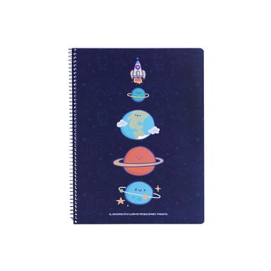 Cuaderno Argollado Alien Serie Vania Bachur Azul Marino