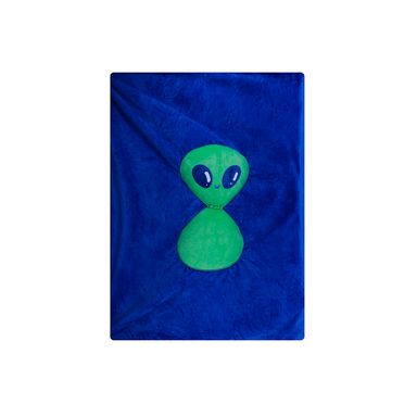 Manta con Forro de Alien Serie Vania Bachur Verde y Azul