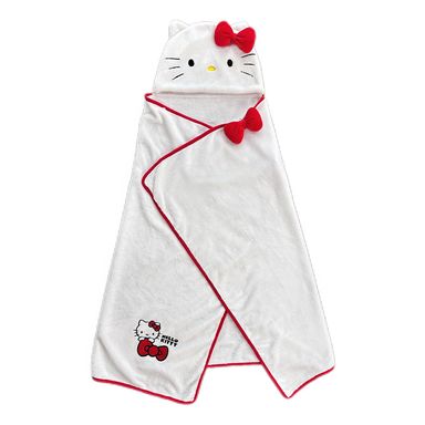 Manta con Capucha Hello Kitty Serie Sanrio Blanco