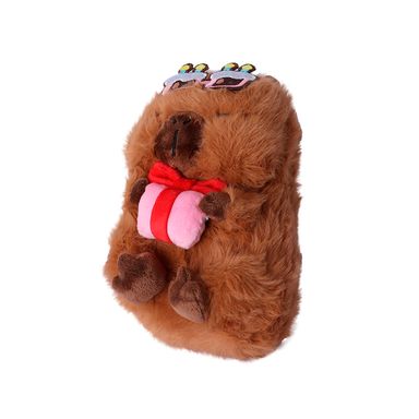 Peluche 8In Sentado Holding Regalo Capybara Serie Mini Family