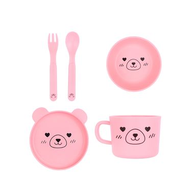 Juego de Cubiertos 5 Piezas Osito Rosa