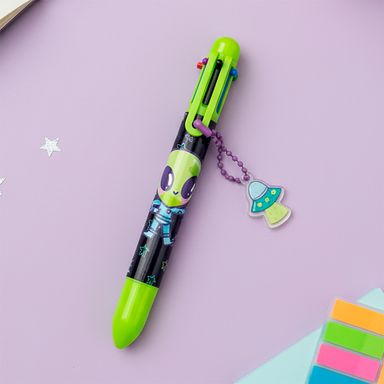 Esfero con Colgante Alien y Mina de 6 Colores Serie Vania Bachur