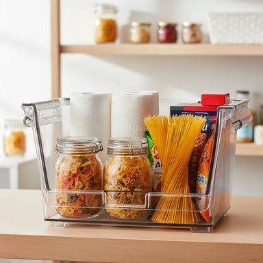 Caja de Almacenamiento Apilable S Serie Miniso Gris Transparente