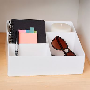 Organizador con Espacios Serie Black & White Blanca