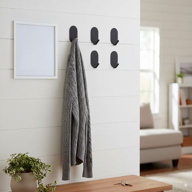 Ganchos Adhesivos Pequeños Serie Black & White 6 Piezas