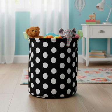 Organizador de Tela Redonda Serie Black & White Negro Puntos Blancos