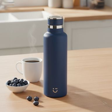 Botella de Doble Pared 700 Ml Serie Miniso Azul Oscuro