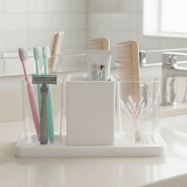 Organizadores de Baño Serie Miniso Blanco