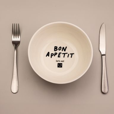 Tazon 500 Ml Serie Black & White Blanco