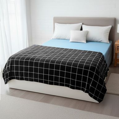 Manta a Cuadros Serie Black And White Negro