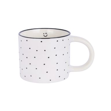 Taza con Asa 380 Ml Serie Black & White de Puntos Blanca