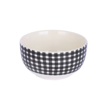 Tazon 500 Ml Serie Black & White Cuadriculas Blanco y Negro