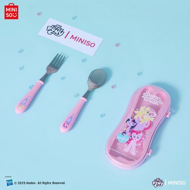 Juego de Cubiertos Tenedor y Cuchara con Estuche Serie My Little Pony