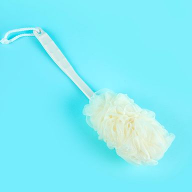 Esponja de baño con Mango, Mediano, Blanco