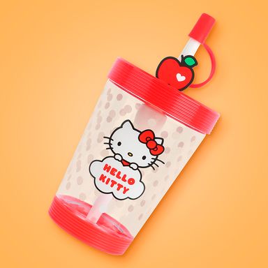 Vaso Plastico de Viaje de la Colección Hello Kitty Apple Sanrio Rojo