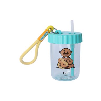 Vaso Plastico con Decoracion y Correa de 520 Ml Shooky Serie Bt21
