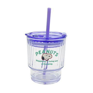 Botella de Vidrio con Pitillo 400 Ml Serie Snoopy Colorful Vintage