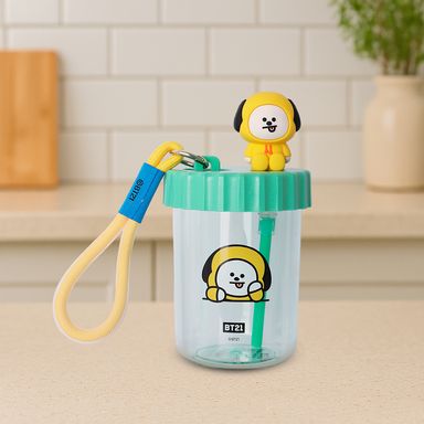 Vaso Plastico con Decoracion y Correa de 520 Ml Chimmy Serie Bt21