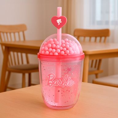 Vaso Plastico de 435 Ml Serie Barbie Rosa