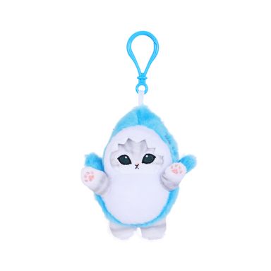 Llavero de Peluche Gato Tiburon Serie Mofusand Cream Azul
